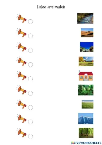 listen and match animal habitats