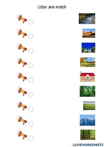 listen and match animal habitats