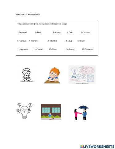 Personality and feelings