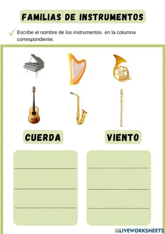 Familias de instrumentos