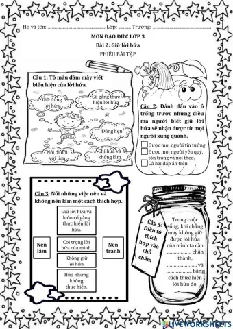 Đạo Đức 3: giữ lời hứa