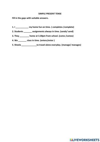 Simple present tense