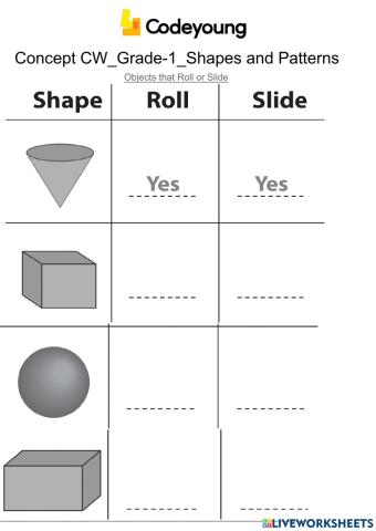 Objects that Rolls or Slide-Concept CW