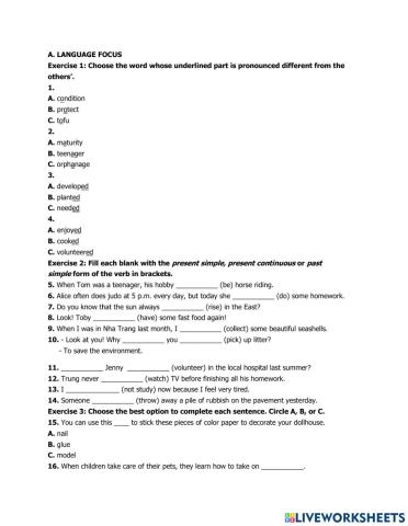 Ôn thi giữa kì 1 Tiếng Anh lớp 7 (4)