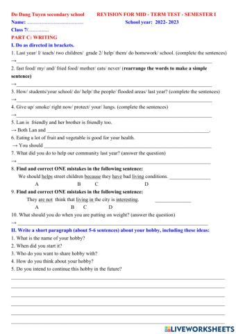 English 7 review for semester 1.5