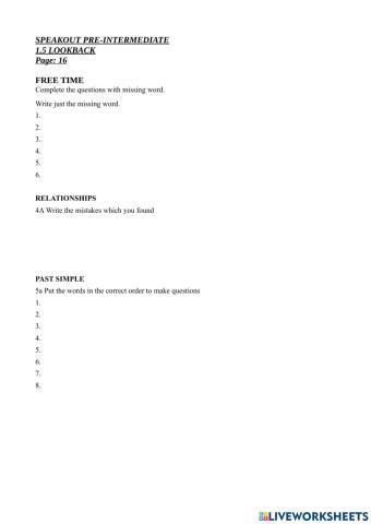 Speakout A2+-B1 Lookback 1.5