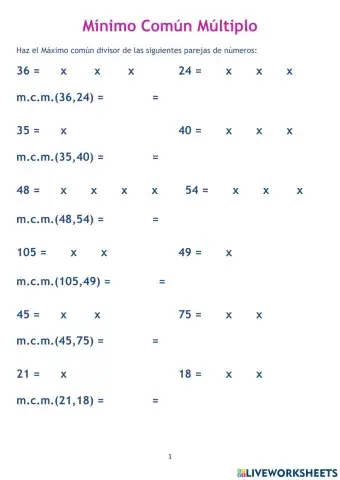 Mínimo común múltiplo