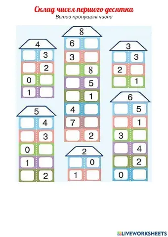 Склад чисел першого десятка