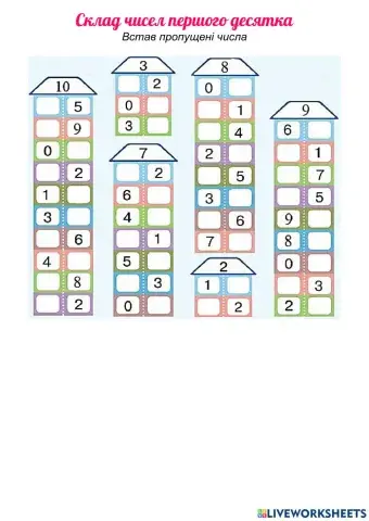 Склад чисел першого десятка