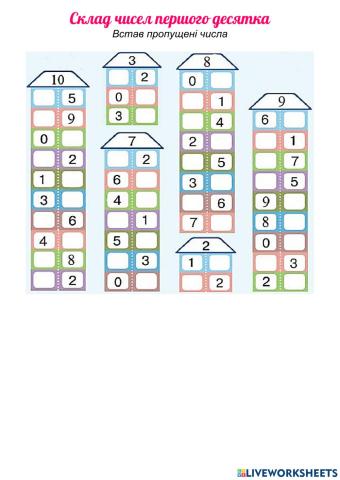 Склад чисел першого десятка