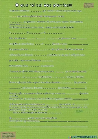 O que tal sei das plantas!