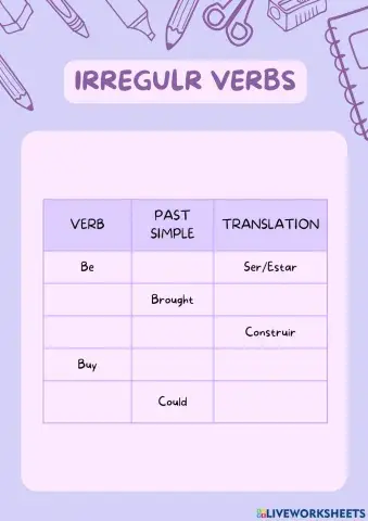 Irregular verbs