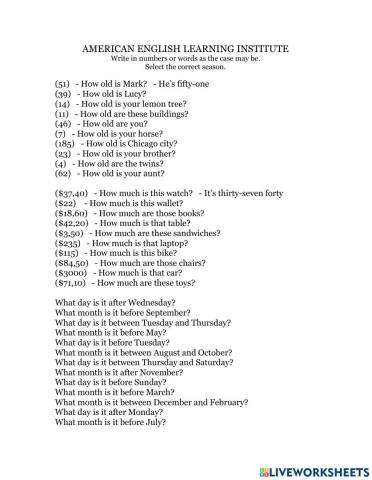 09 How much, how old, dates