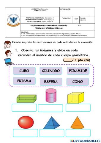 Evaluación matemética noviembre