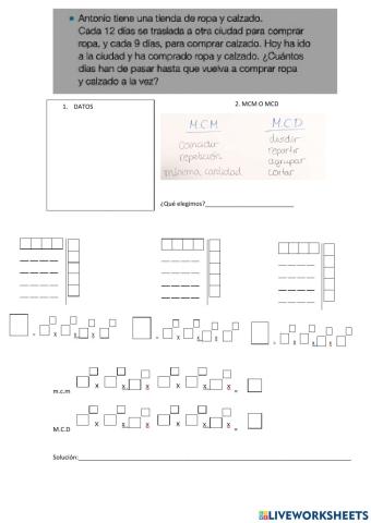 PROBLEMAS DE mcm y MCD