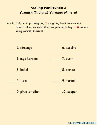 Yamang Tubig at Yamang Mineral