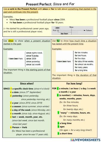 For and Since - Explanations