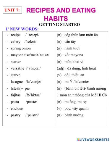 English 9- unit 7- getting started