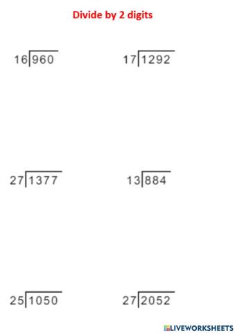 Divide by 2 digits