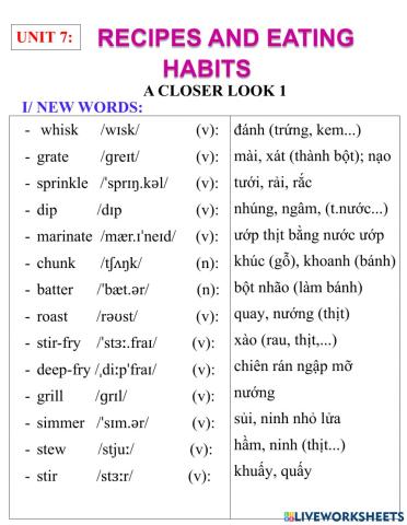 English 9- unit 7- a closer look 1