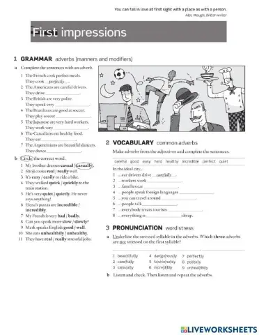 First Impressions (homework)