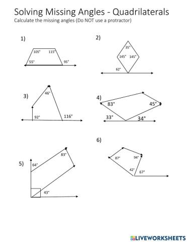 Interior and Exterior Angles with Quadrilaterals