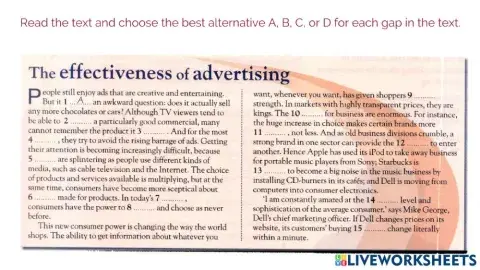 Ba U9 The effectivness of advertising