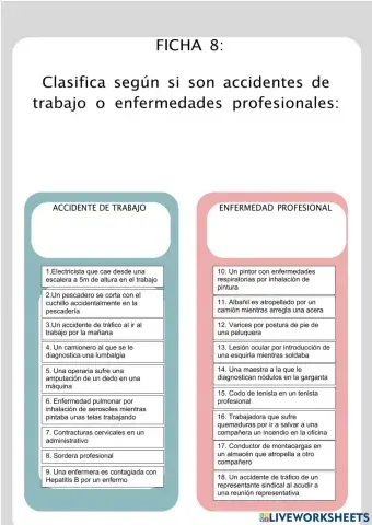 Ficha 8 (FOL) Accidente de trabajo o enfermedad profesional