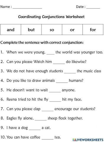Conjunction grade 4
