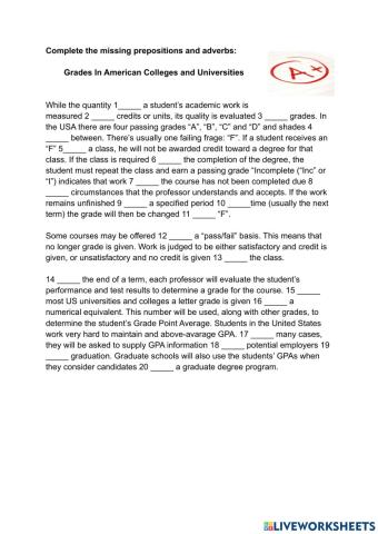 Grades in the USA Educational system