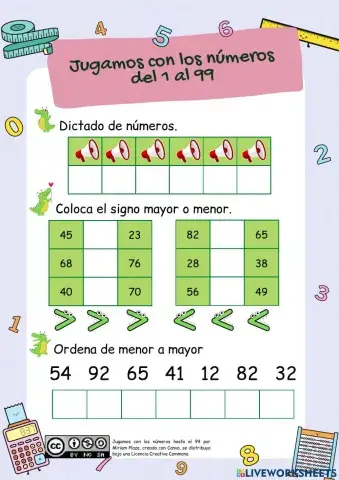 Números del 1 al 99