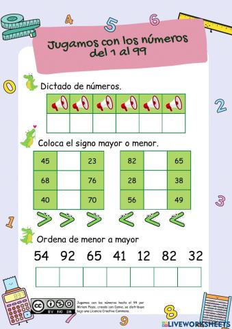 Números del 1 al 99