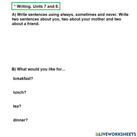 FF3 - Uniits 7 and 8 - Writing