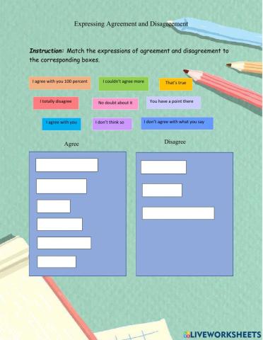 Expressing agreement and disagreement