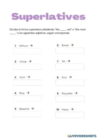Superlative and comparative