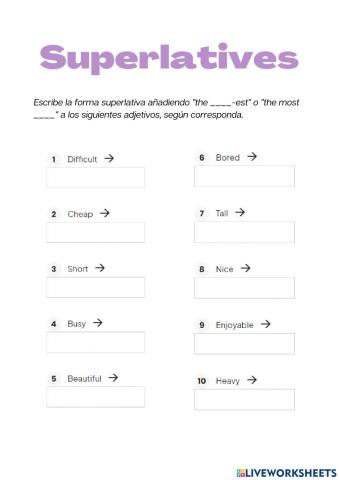 Superlative and comparative