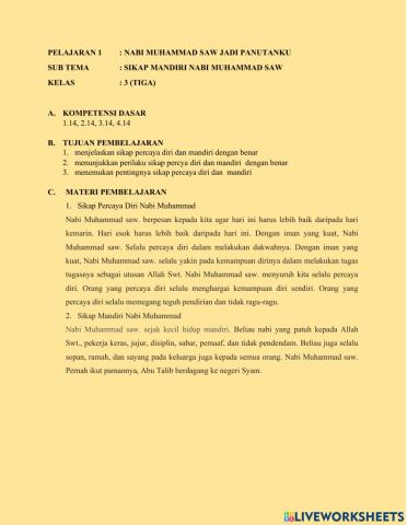 Lkpd pembelajaran 1 kelas 3 sd