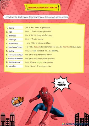 1.Personal description:He