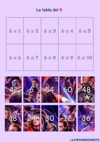 Puzle de la tabla del 6