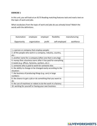 IE1, Unit 7, Reading, Exercise 1