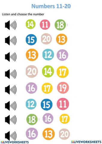 Number 11-20