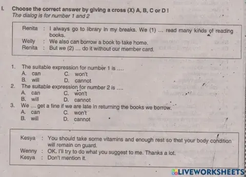 Ulangan Harian Bahasa Inggris BAB 2 Kelas 8