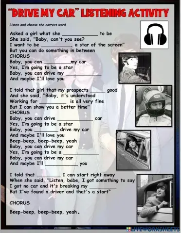 Drive My Car Listening Activity