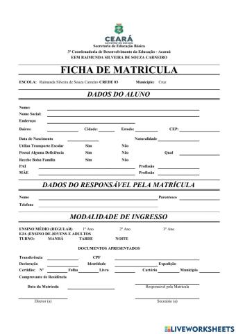Ficha de Matrícula