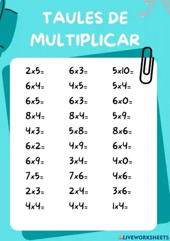 Taules de multiplicar