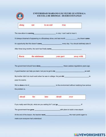 Collocation with come, do, go and make