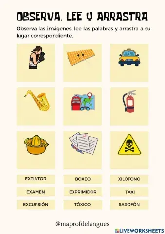 Observa, lee y arrastra