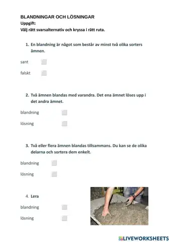 Blandningar och lösningar