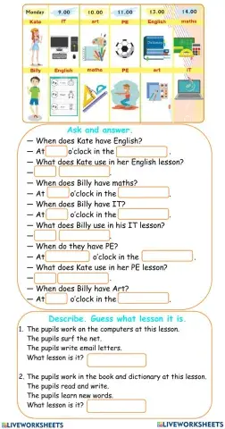 Unit 3 Lesson 8 (school subjects)