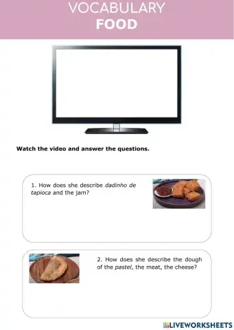 Food adjectives - video